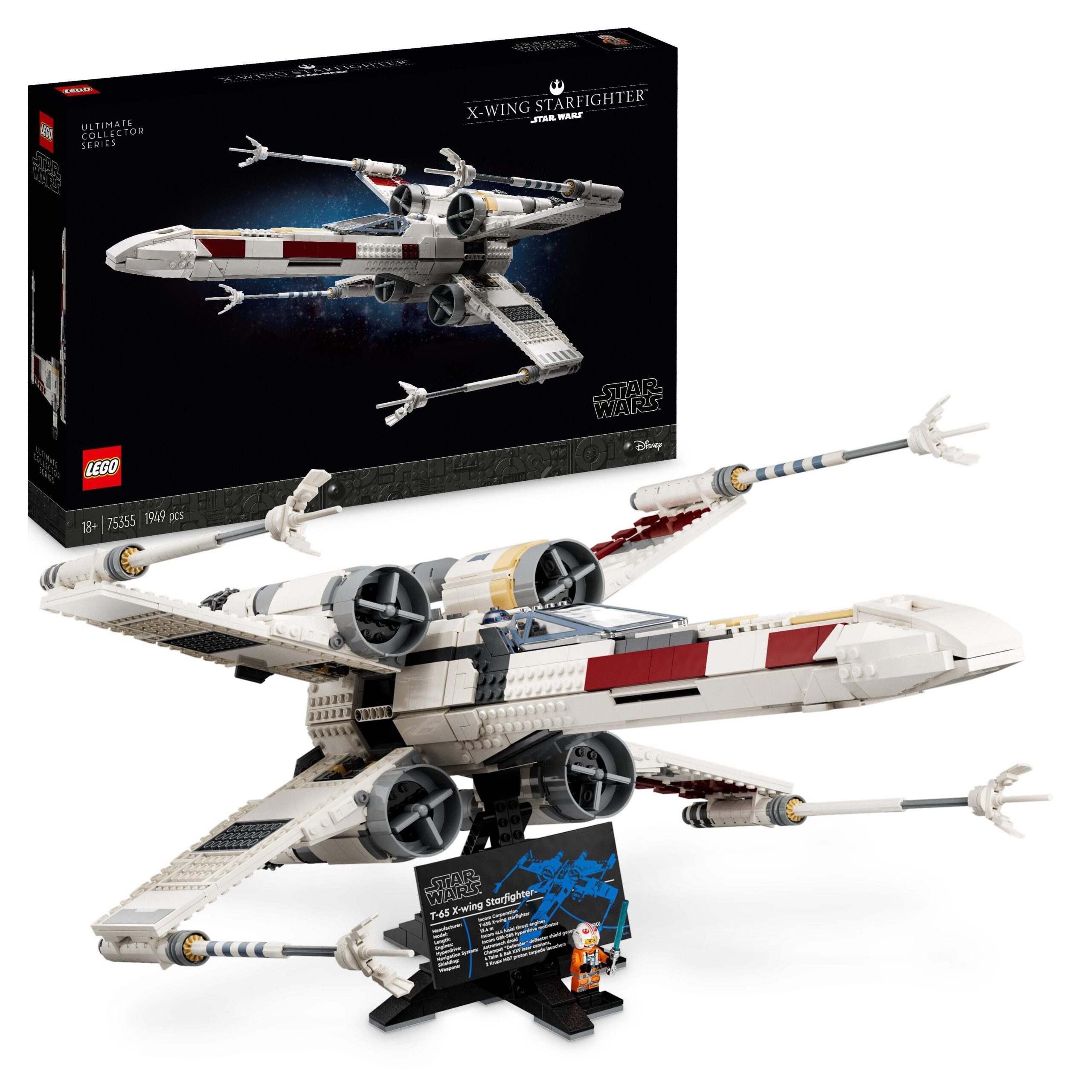 Lego star wars 75355 x-wing starfighter, modellino da costruire ultimate collectors series per adulti con luke skywalker e r2-d2 - LEGO® Star Wars™