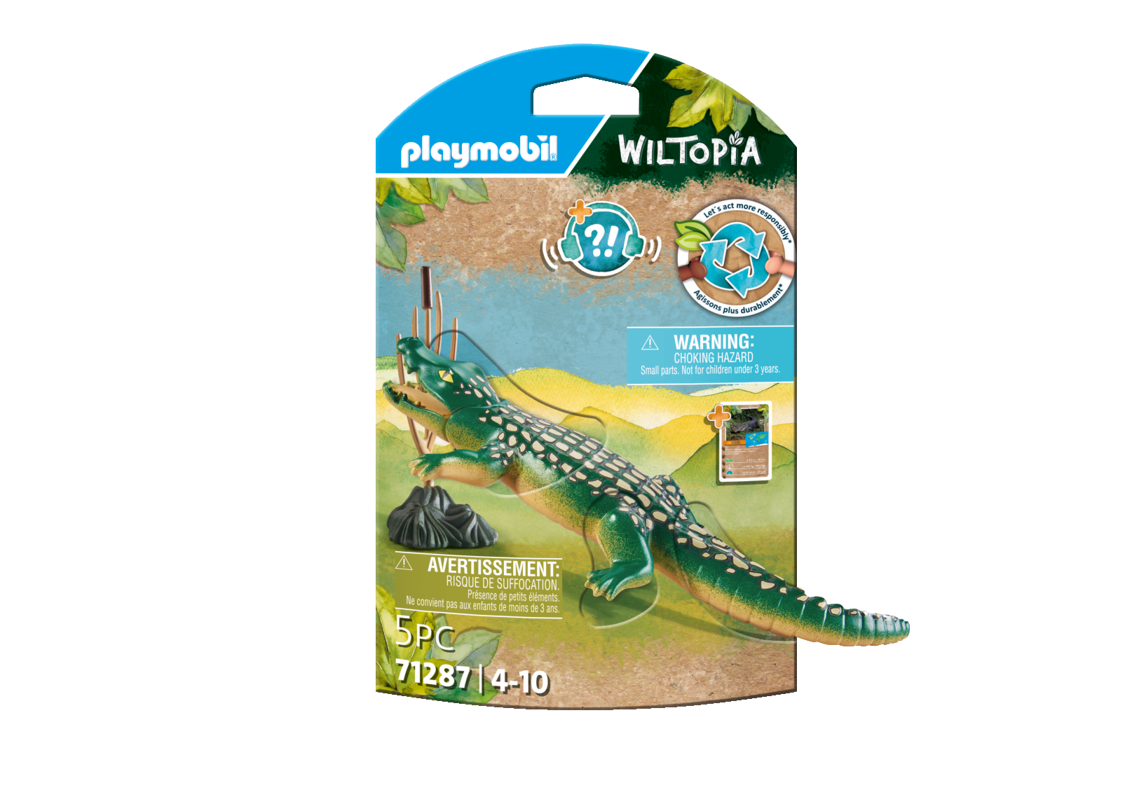 Playmobil 71287 wiltopia alligatore giocattolo sostenibile per bambini dai 4 anni - Playmobil