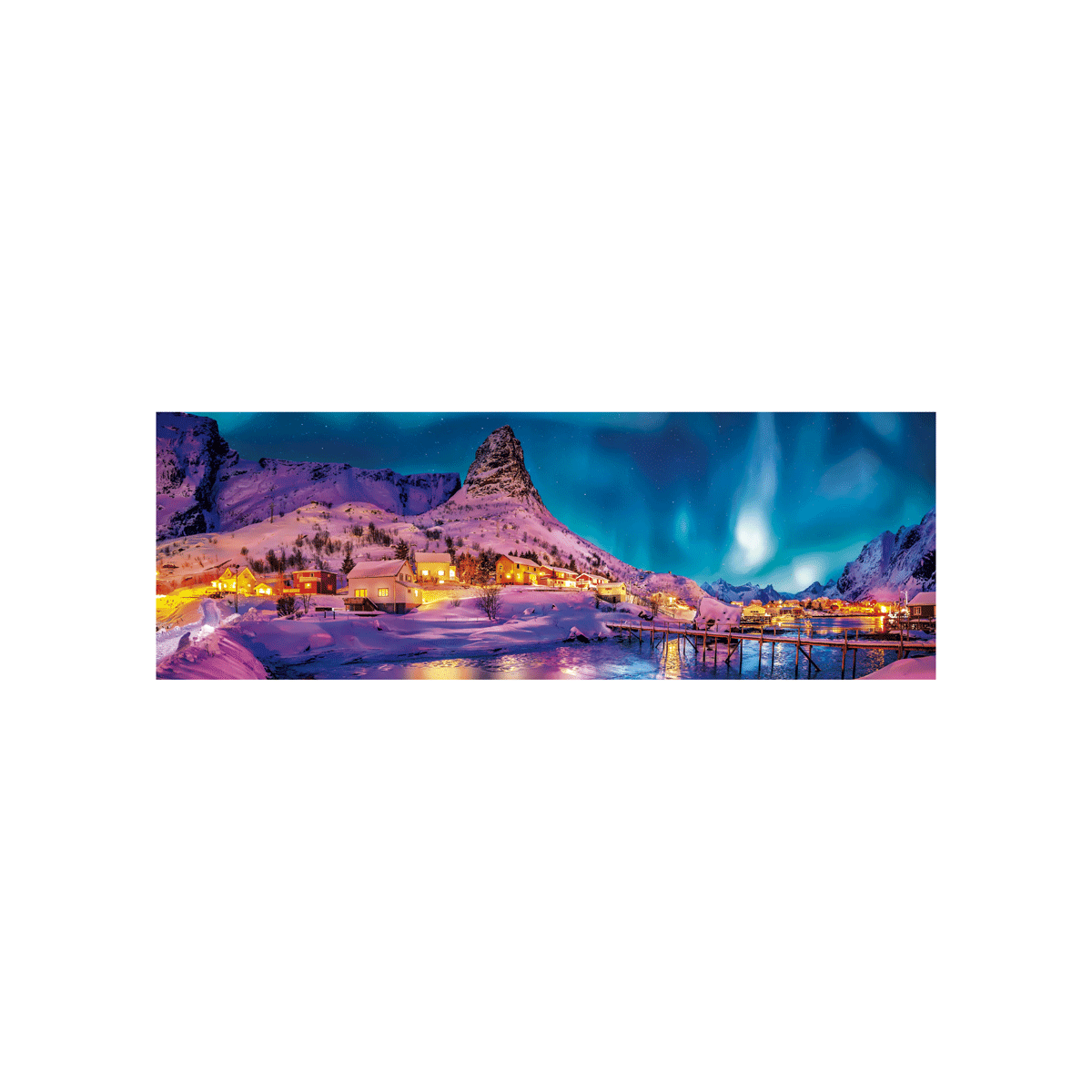 Clementoni puzzle high quality collection - colorful night over lofoten islands - 1000 pezzi, puzzle adulti - CLEMENTONI