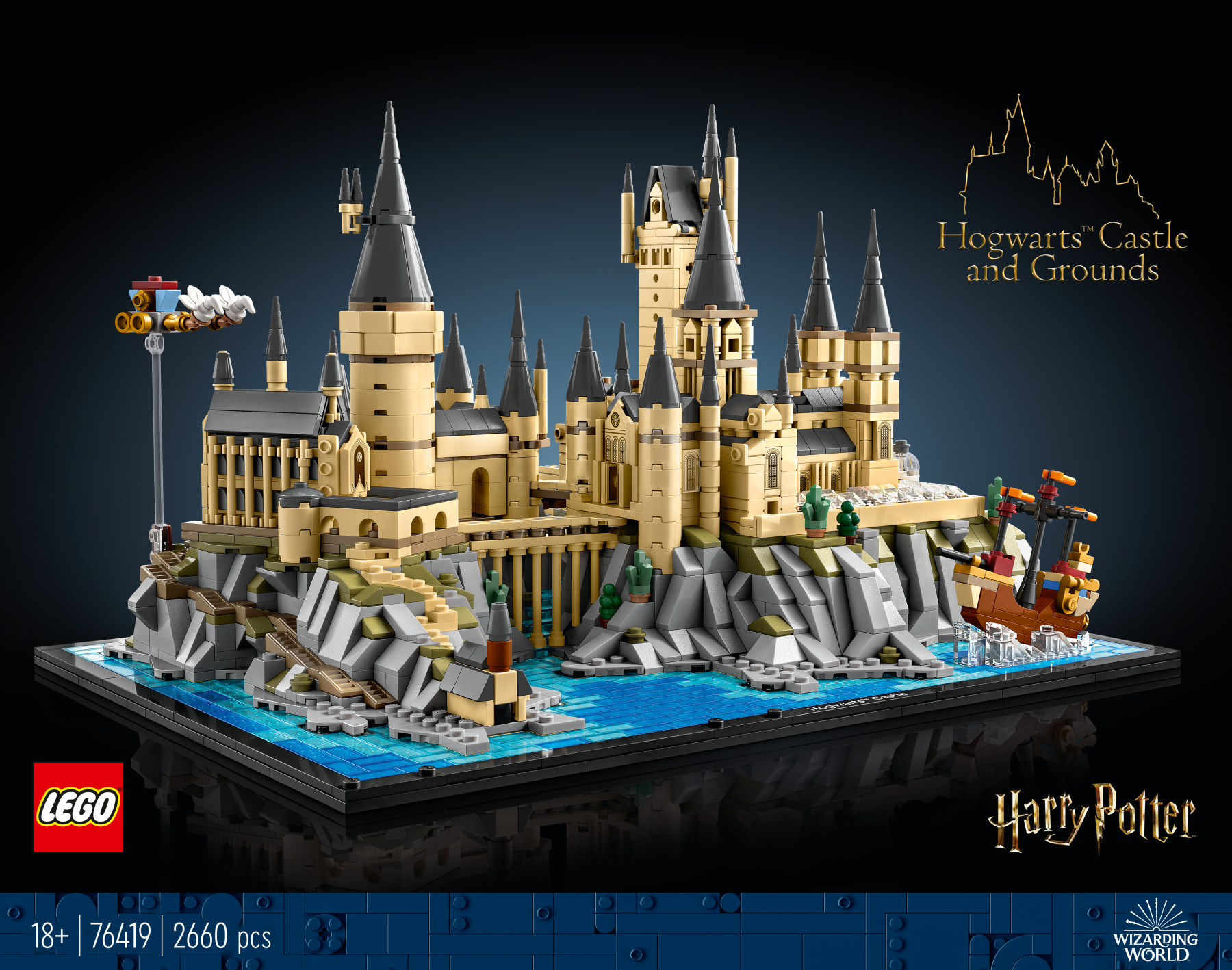 Lego harry potter 76419 castello e parco di hogwarts, grande set con torre dell'astronomia, sala grande e camera dei segreti - LEGO® Harry Potter™