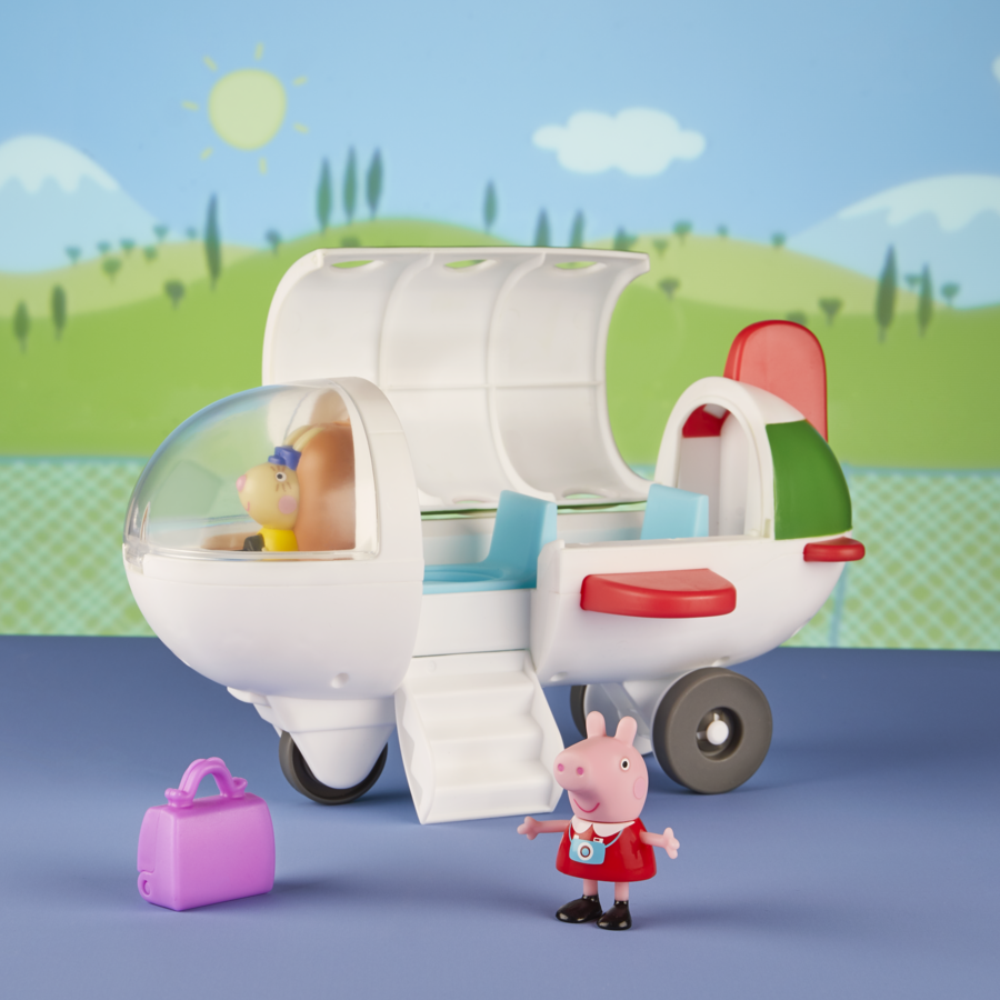 Peppa pig - air peppa, veicolo aereo giocattolo per età prescolare con ruote che girano, include 1 personaggio e 1 accessorio, dai 3 anni in su - PEPPA PIG