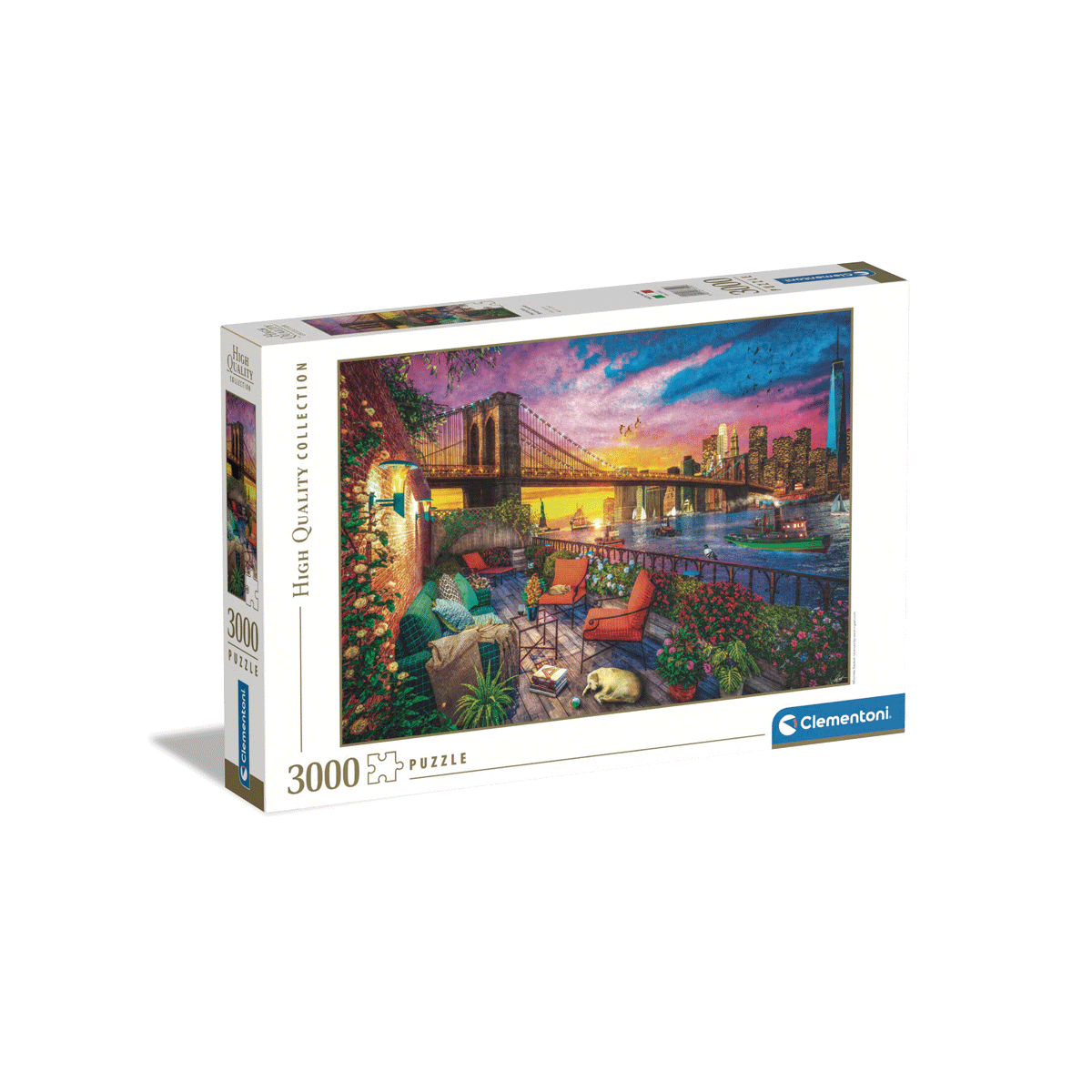 Clementoni puzzle high quality collection - manhattan balcony sunset - 3000 pezzi, puzzle adulti - CLEMENTONI
