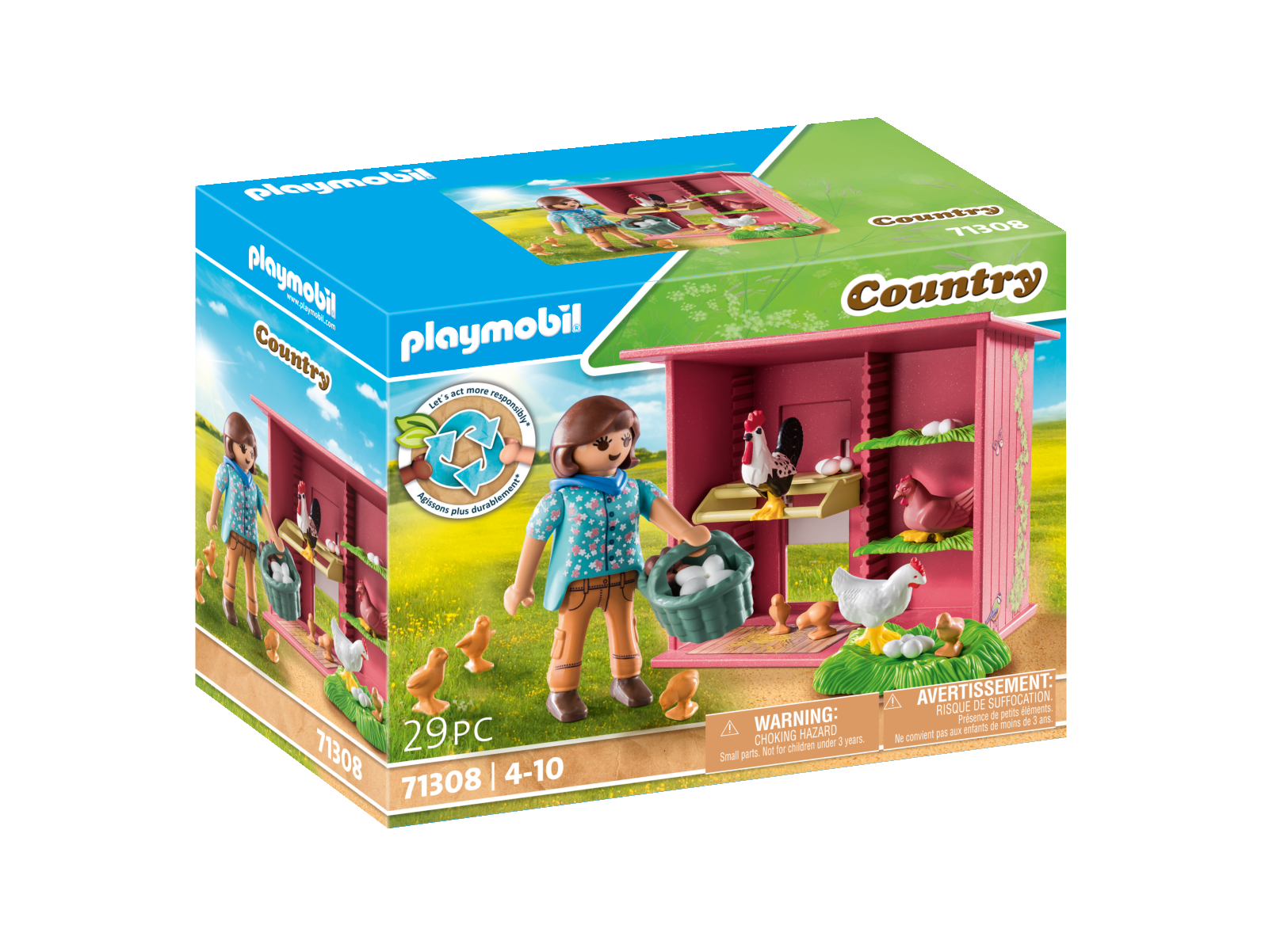 Playmobil 71308 pollaio per bambini dai 4 anni in su giocattolo sostenibile - Playmobil