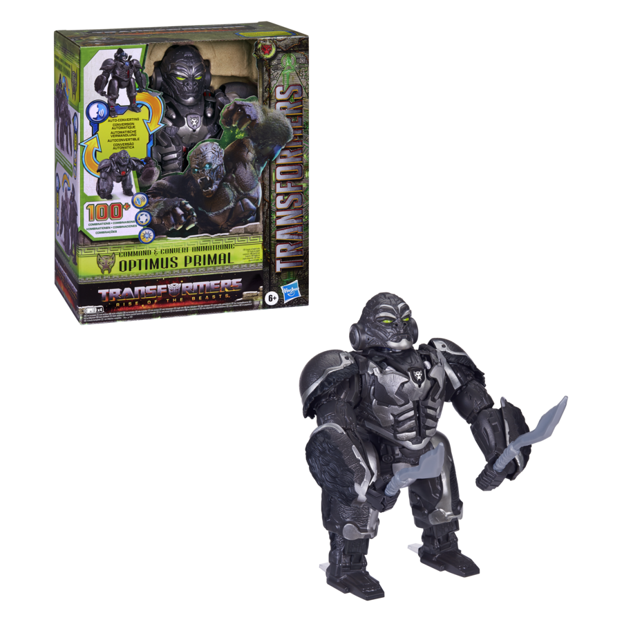 Hasbro "transformers: il risveglio", giocattolo animatronico command & convert di optimus primal (31,5 cm) - Transformers