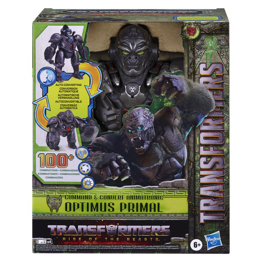 Hasbro "transformers: il risveglio", giocattolo animatronico command & convert di optimus primal (31,5 cm) - Transformers