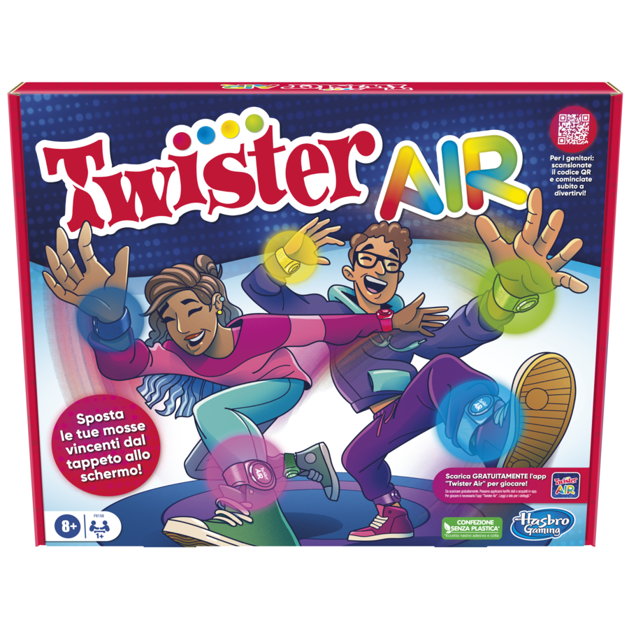 Gioco twister air, gioco twister con app per realtà aumentata, si collega a dispositivi smart, giochi attivi per feste, dagli 8 anni in su - HASBRO GAMING