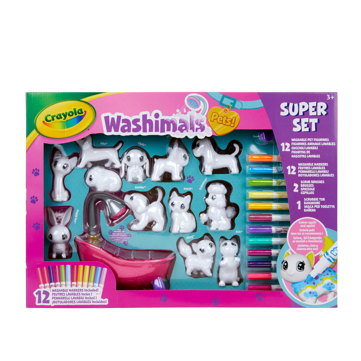 Crayola washimals – super set xxl – colora e fai il bagnetto ai tuoi adorabili cuccioli! - CRAYOLA