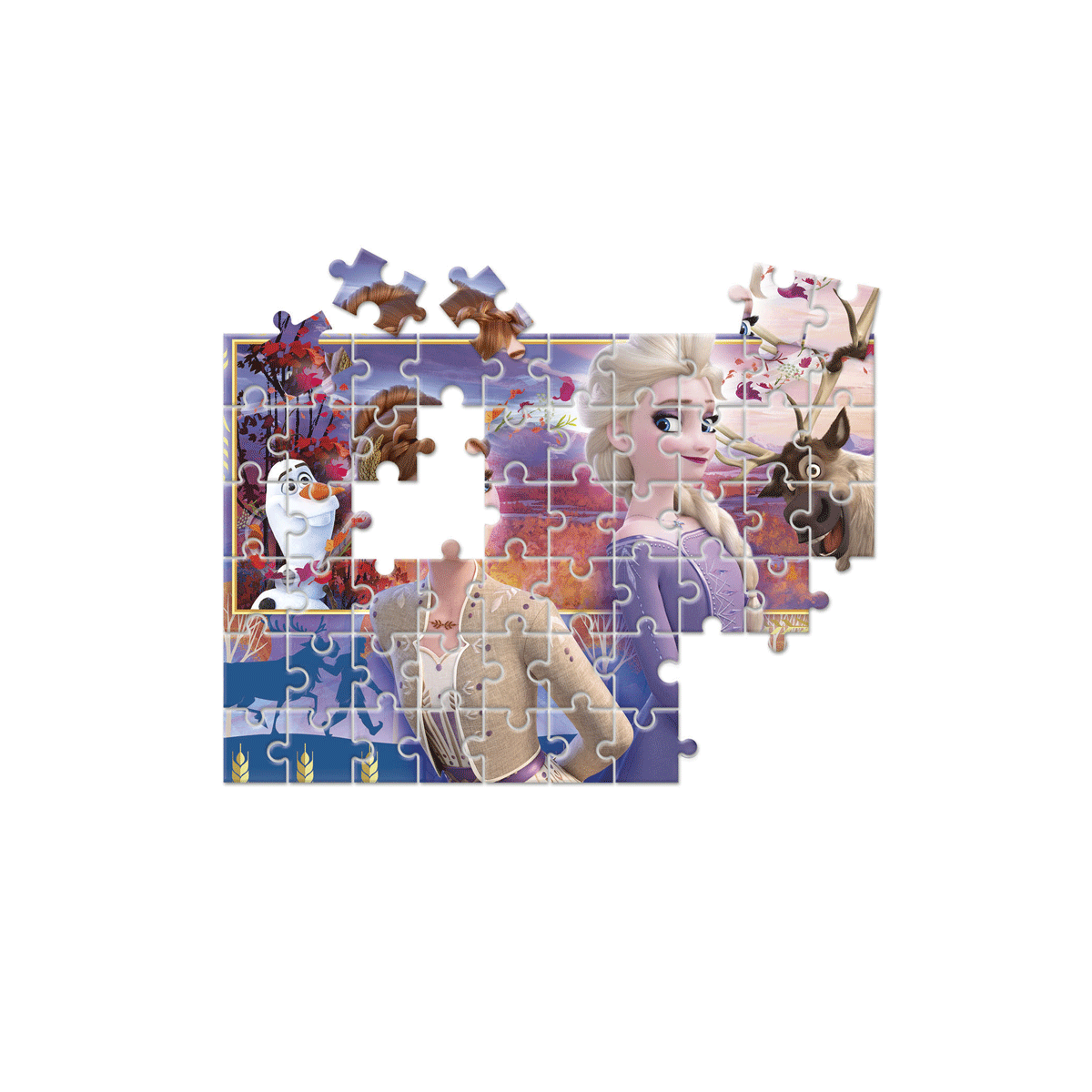 Clementoni supercolor puzzle disney frozen - 2x60 pezzi, puzzle bambini 4 anni - CLEMENTONI, DISNEY PRINCESS
