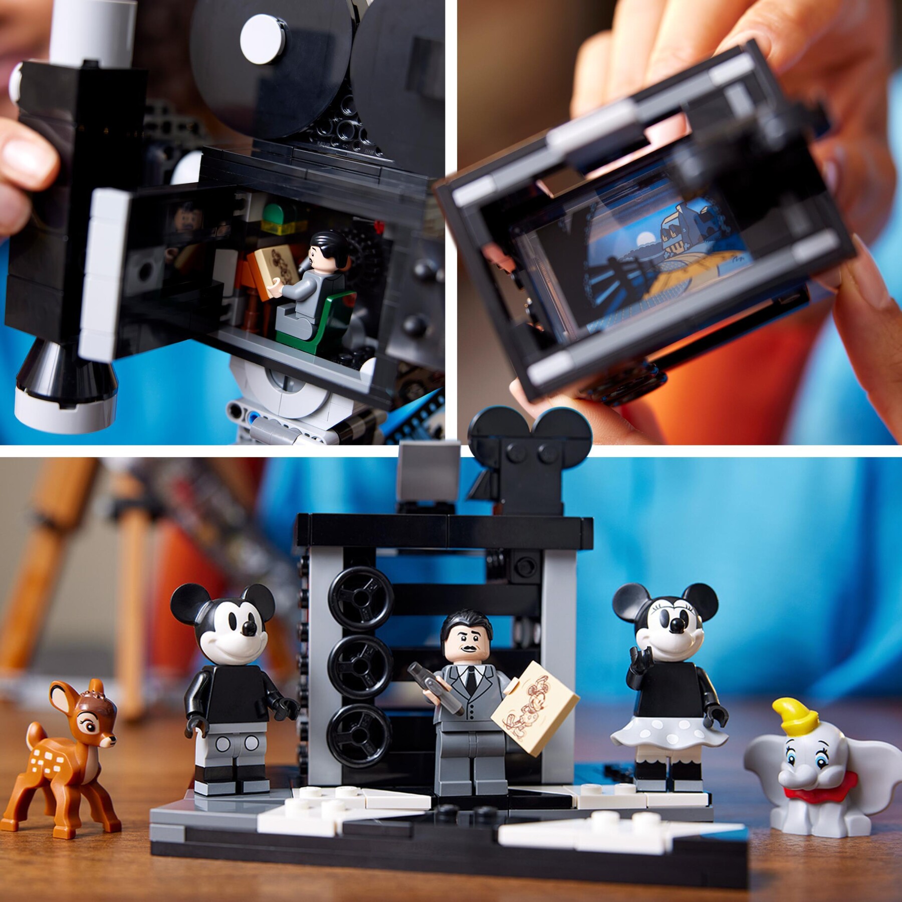 Lego disney 43230 cinepresa omaggio a walt disney, 100° anniversario con minifigure di topolino e minnie, regali donna e uomo - Lego