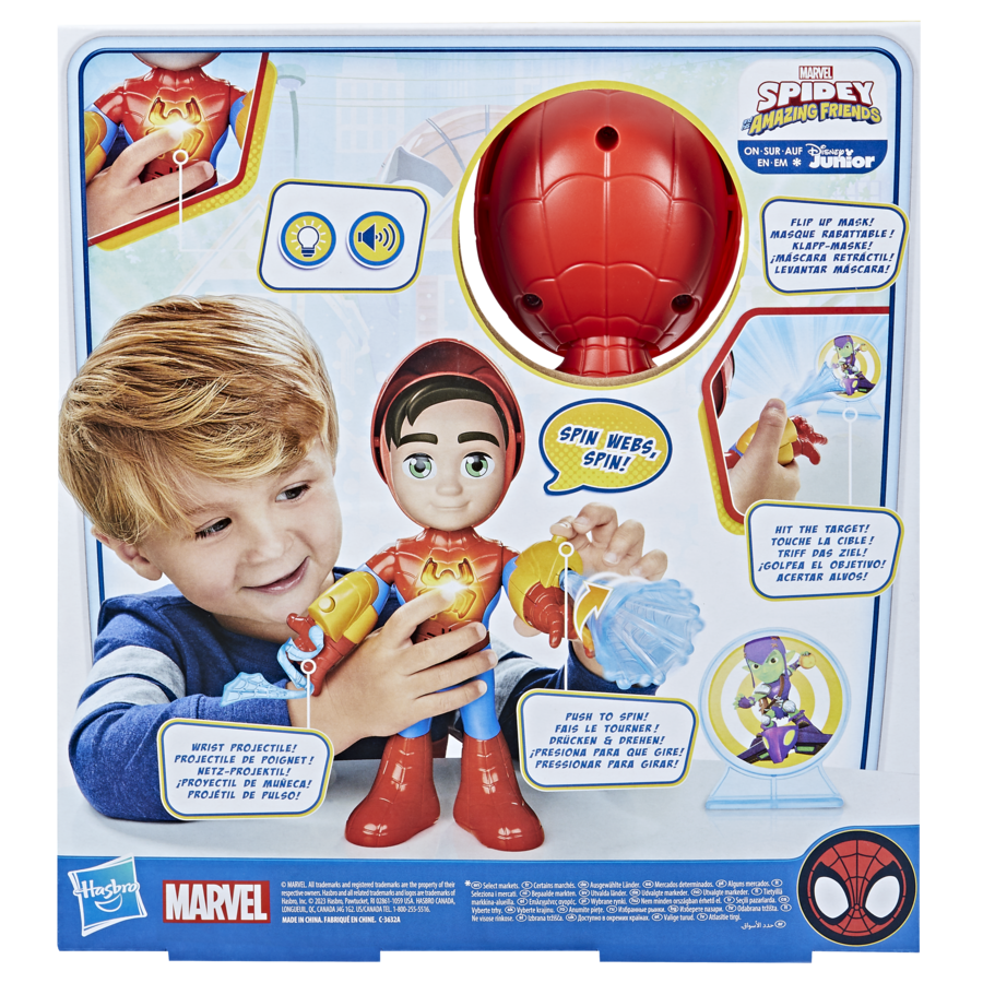 Hasbro marvel "spidey e i suoi fantastici amici", tuta elettronica, action figure di spidey, giocattoli spider-man - SPIDEY