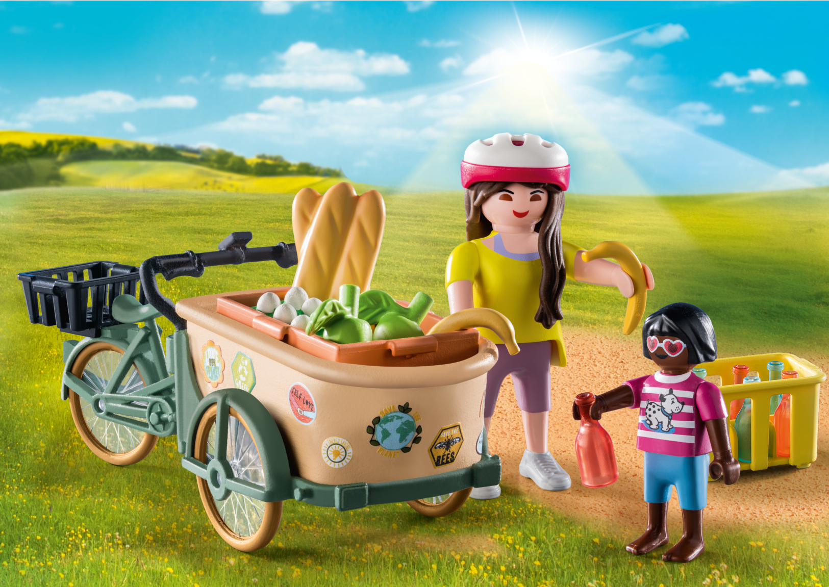 Playmobil 71306 contadina con bicicletta da carico per bambini dai 4 anni - Playmobil