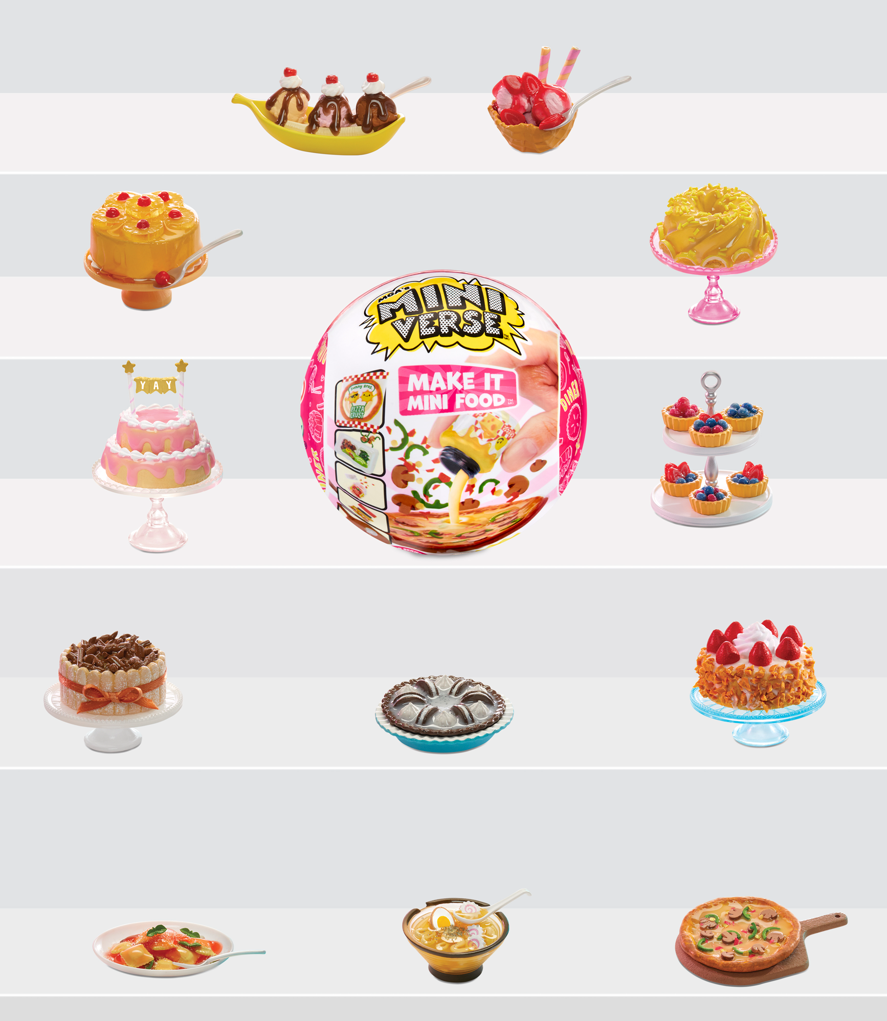 Mga's miniverse-mini food diner serie 2 – gioco di resina in una palla a sorpresa - scopri gli ingredienti e gli accessori da cucina a sorpresa, 12 mini cibi da creare e collezionare – assortimento casuale - 