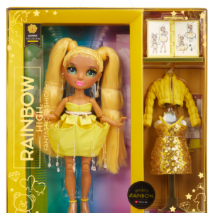 Rainbow high fantastic fashion doll – sunny madison - bambola fashion rossa e set da gioco con 2 abiti e accessori alla moda - Rainbow High