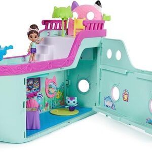 Gabby's dollhouse, la nave da crociera di gabby, con 2 personaggi, giocattoli a sorpresa e accessori per la casa delle bambole, giocattoli per bambine e bambini dai 3 anni in su - GABBY'S DOLLHOUSE
