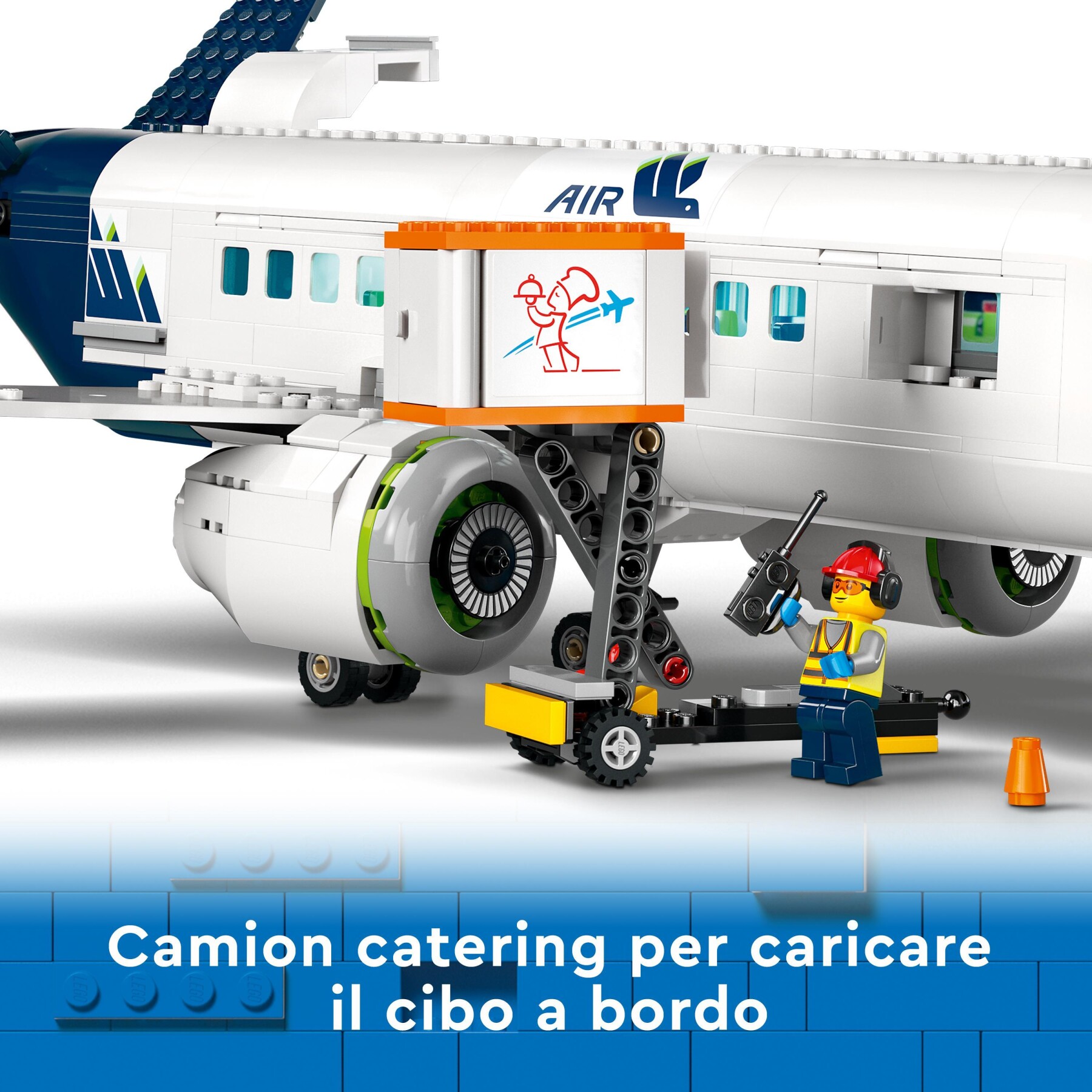 Lego city 60367 aereo passeggeri, modellino di aeroplano