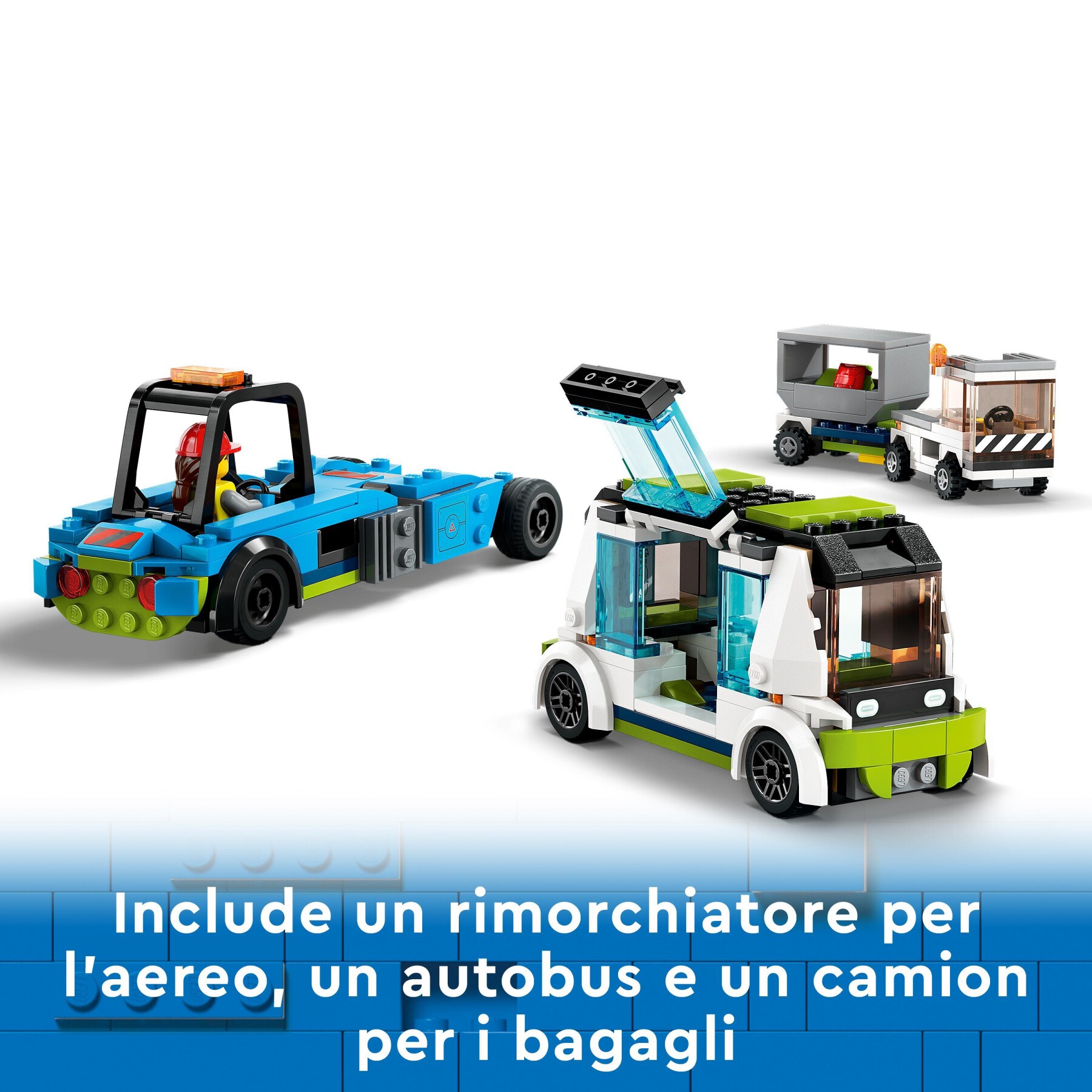 Lego city 60367 aereo passeggeri, modellino di aeroplano giocattolo da costruire con 9 minifigure e veicoli dell'aeroporto - LEGO CITY