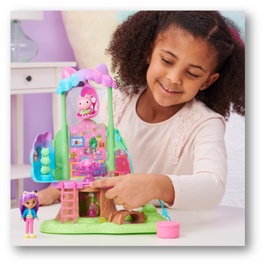 Gabby’s dollhouse | la casa sull'albero con luci, 2 personaggi, 5 accessori, 1 accessorio, 3 mobili, giocattoli per bambini dai 3 anni in su - GABBY'S DOLLHOUSE