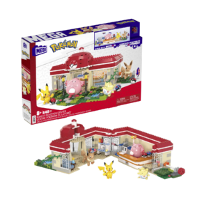 Mega pokémon - centro pokémon, set da costruire con 648 pezzi e sistema mattoncino movimento, include pikachu, chansey, evee e togepi, 8+ anni, hnt93 - MEGA BLOKS, POKEMON