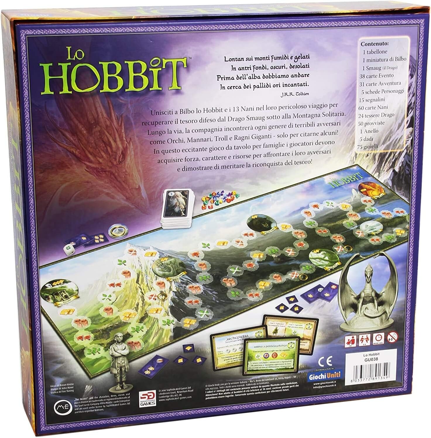Lo hobbit - gioco da tavolo - edizione italiana - gu038 - 