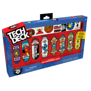 Tech deck, confezione da 8 fingerboard del 25° anniversario, mini skateboard da collezione, giocattoli per bambini da 6 anni in su - TECH DECK