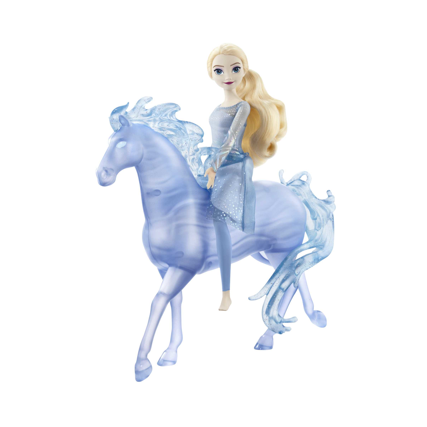 Disney frozen - elsa e nook, set con bambola con abito azzurro e creatura acquatica a forma di cavallo, ispirati al film disney frozen 2, 3+ anni, hlw58 - DISNEY PRINCESS, Frozen