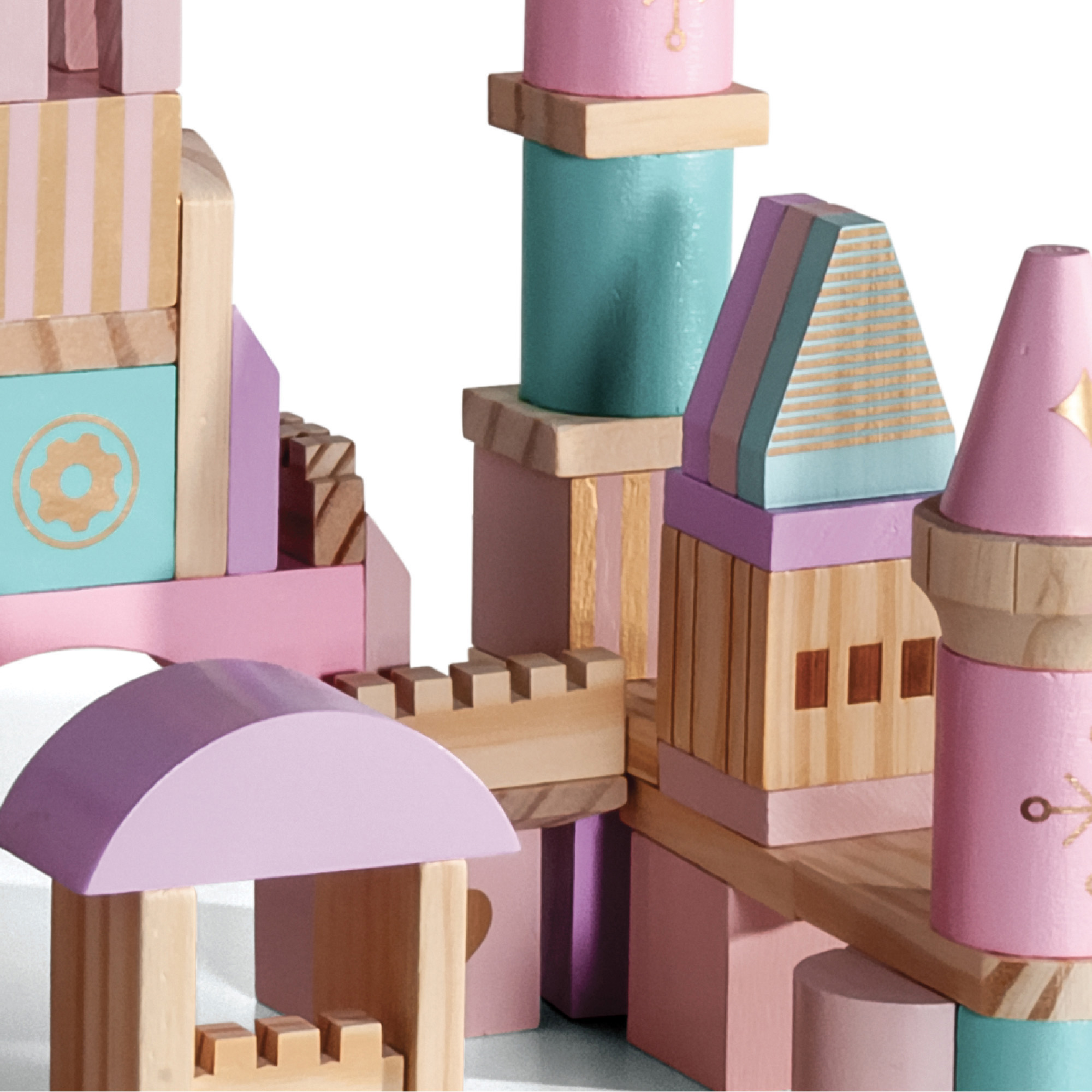 Castello di mattoncini in legno colorati da 75 pezzi - FAO Schwarz