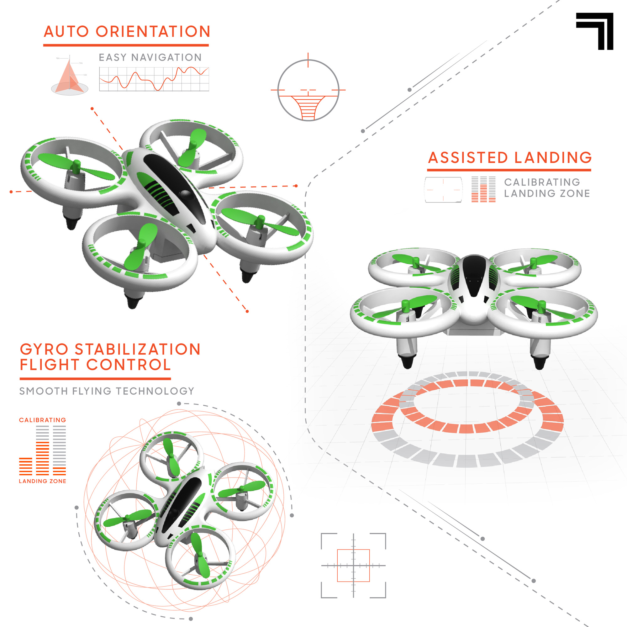 Sharper image - drone stunt glow con led - Sharper Image