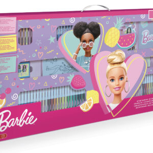 Mega maxi coloring barbie. set creativo con timbri, colori, adesivi e tantissimo divertimento - Barbie