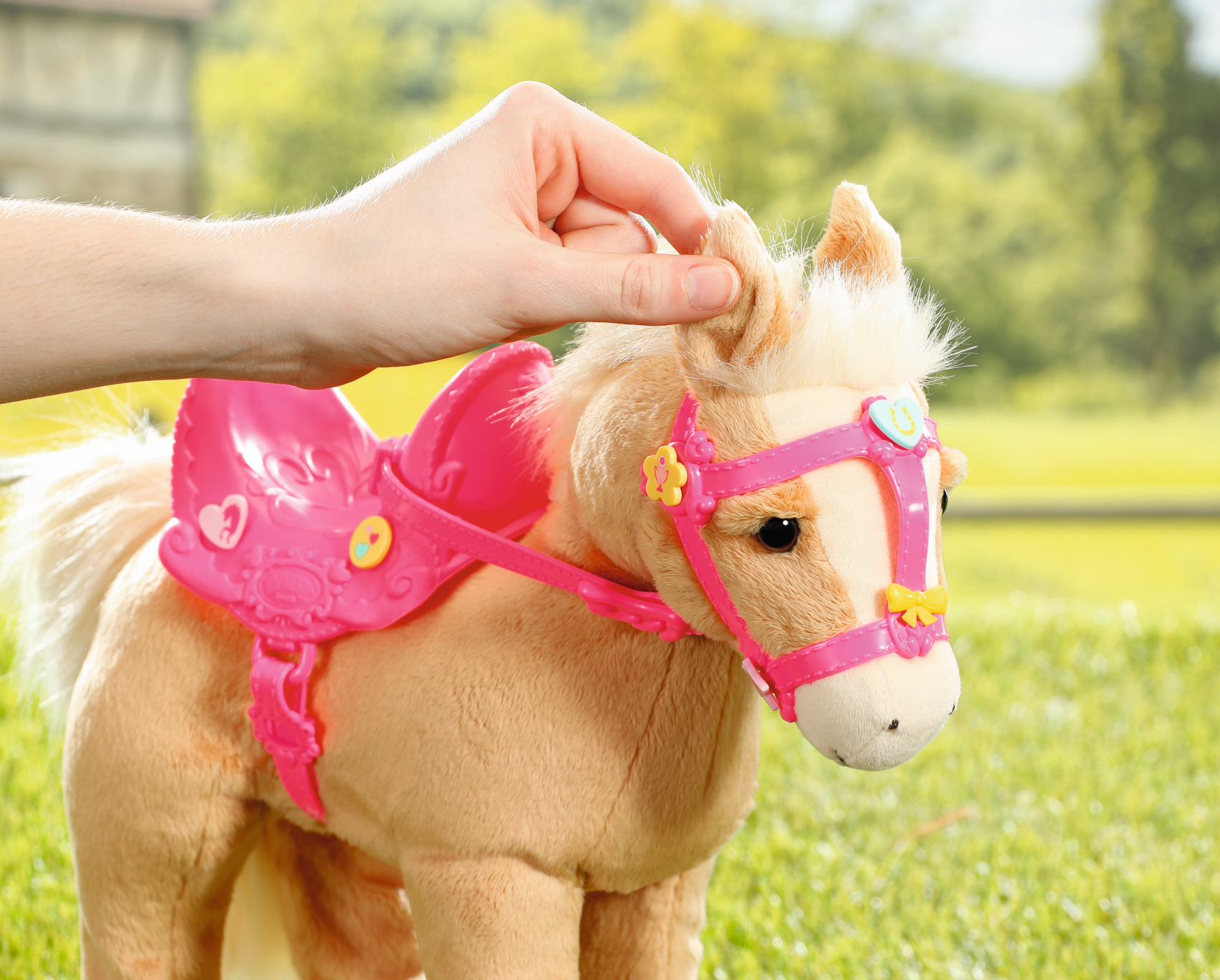Baby born my cute horse - giocattolo per bambini - facile da maneggiare per mani piccole - promuove l'empatia e le abilità sociali - include sella, briglie e spille - 