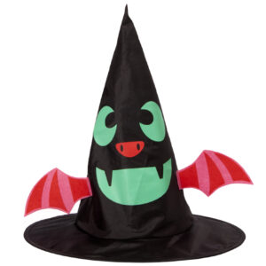 Cappello halloween da strega con occhi e ali pipistrello - 