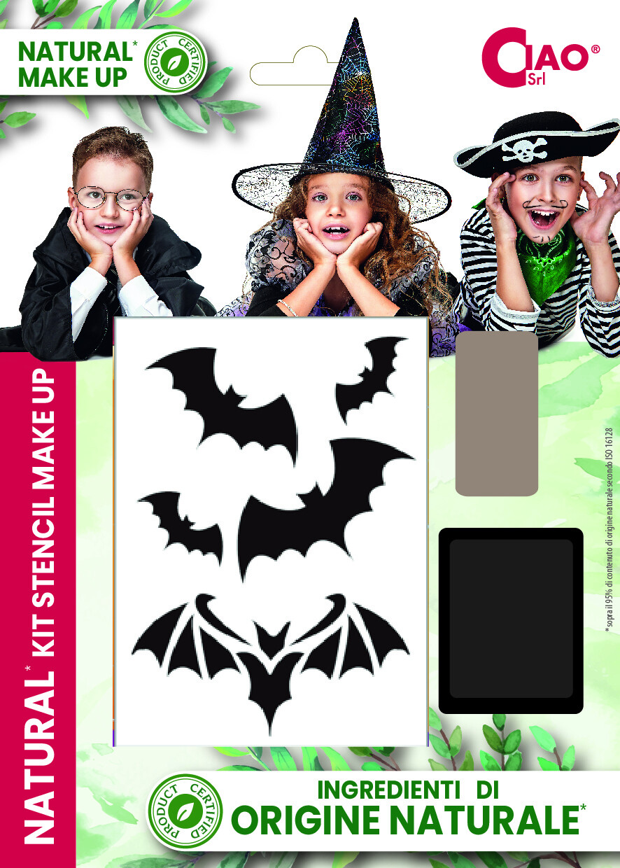 Make up naturale di halloween con stencil sagomati - 