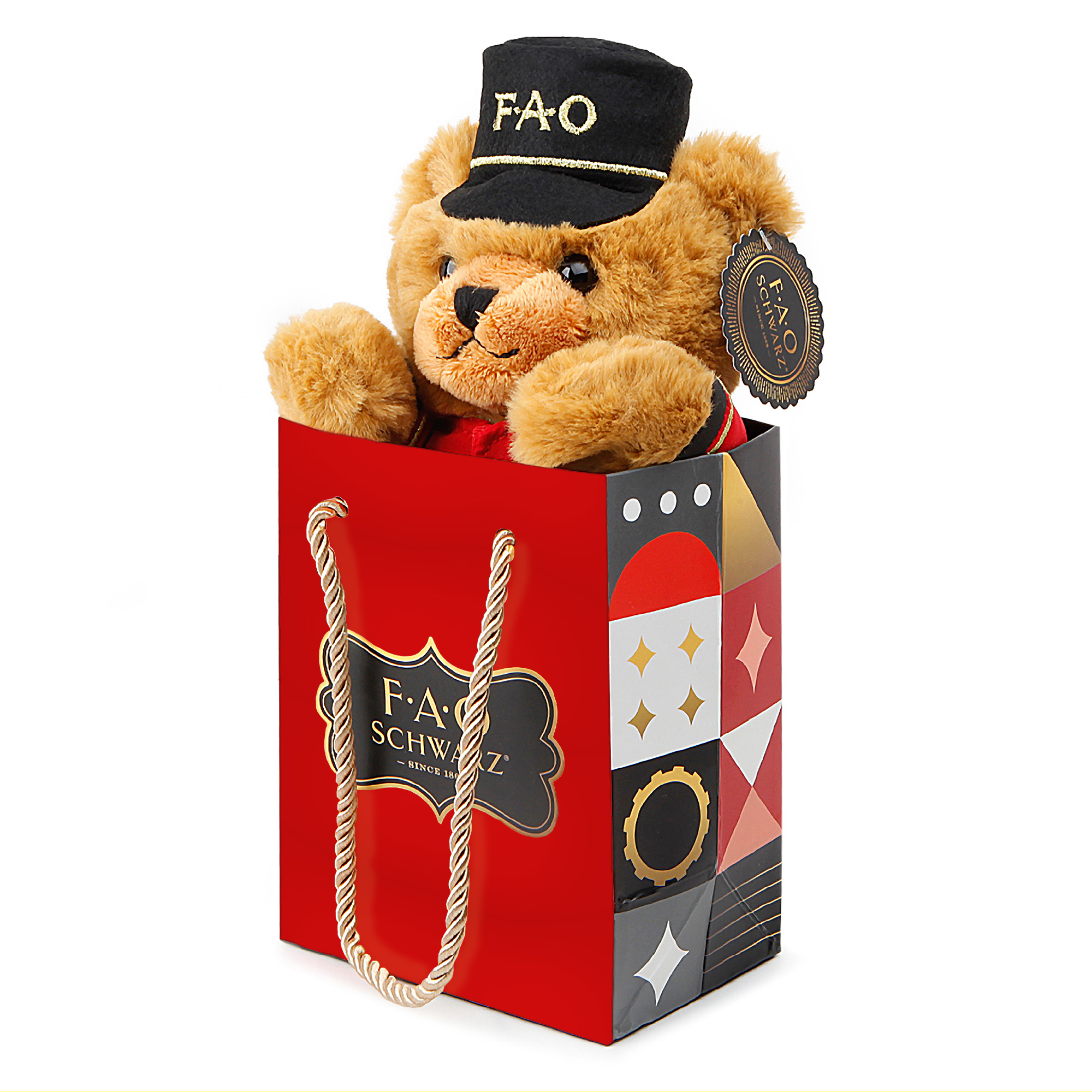 Orsetto di peluche con uniforme nella mini bag - FAO Schwarz