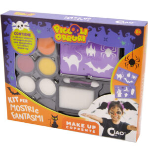 Trucca bimbi halloween con trucchi stencil applicatore e spugnetta - 