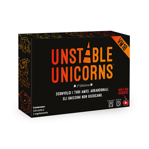 Asmodee - unstable unicorns vm 18, gioco da tavolo per adulti, 2-8 giocatori, da 18 anni in su - 