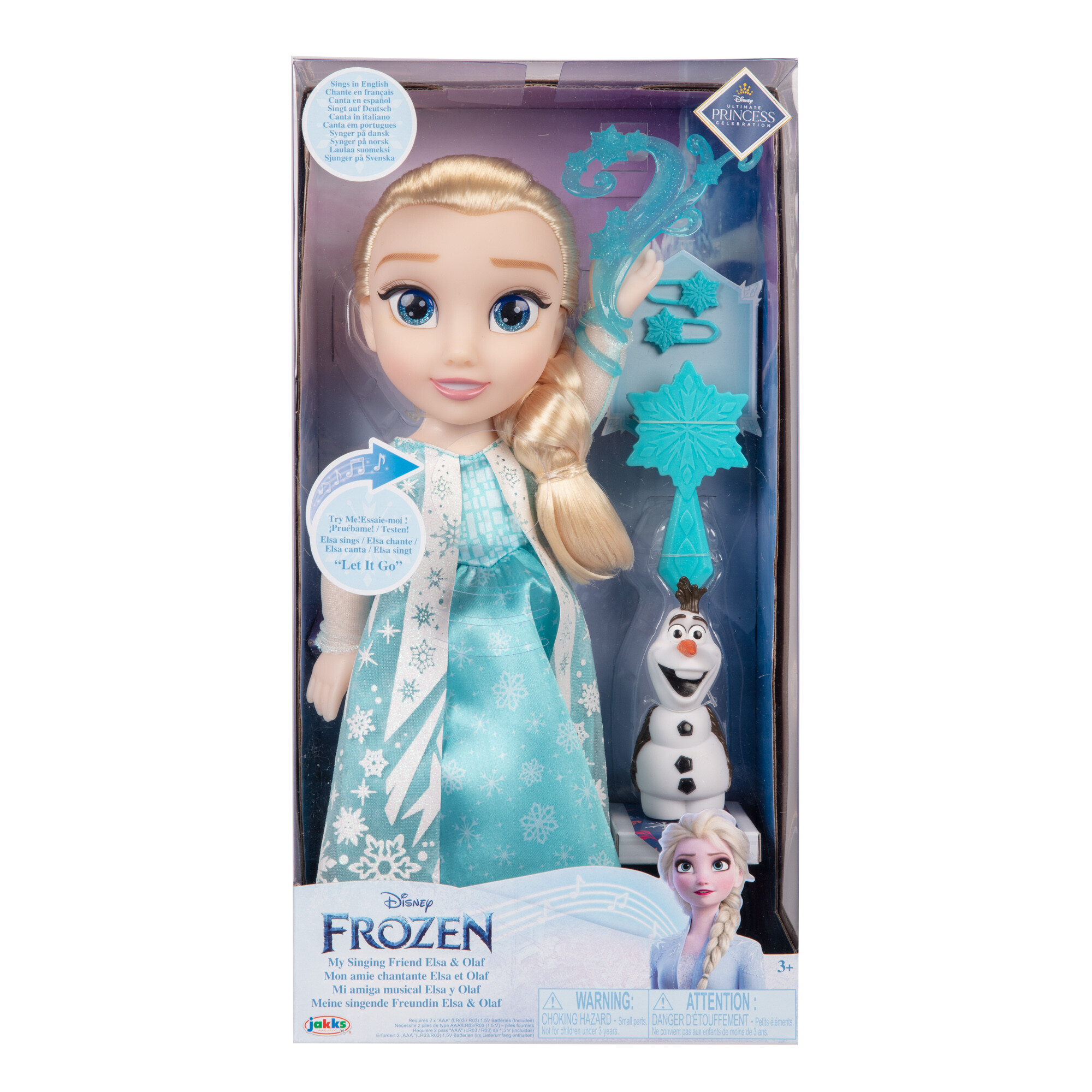 Frozen bambola cantante di elsa 38cm con occhi scintillanti - DISNEY PRINCESS, Frozen