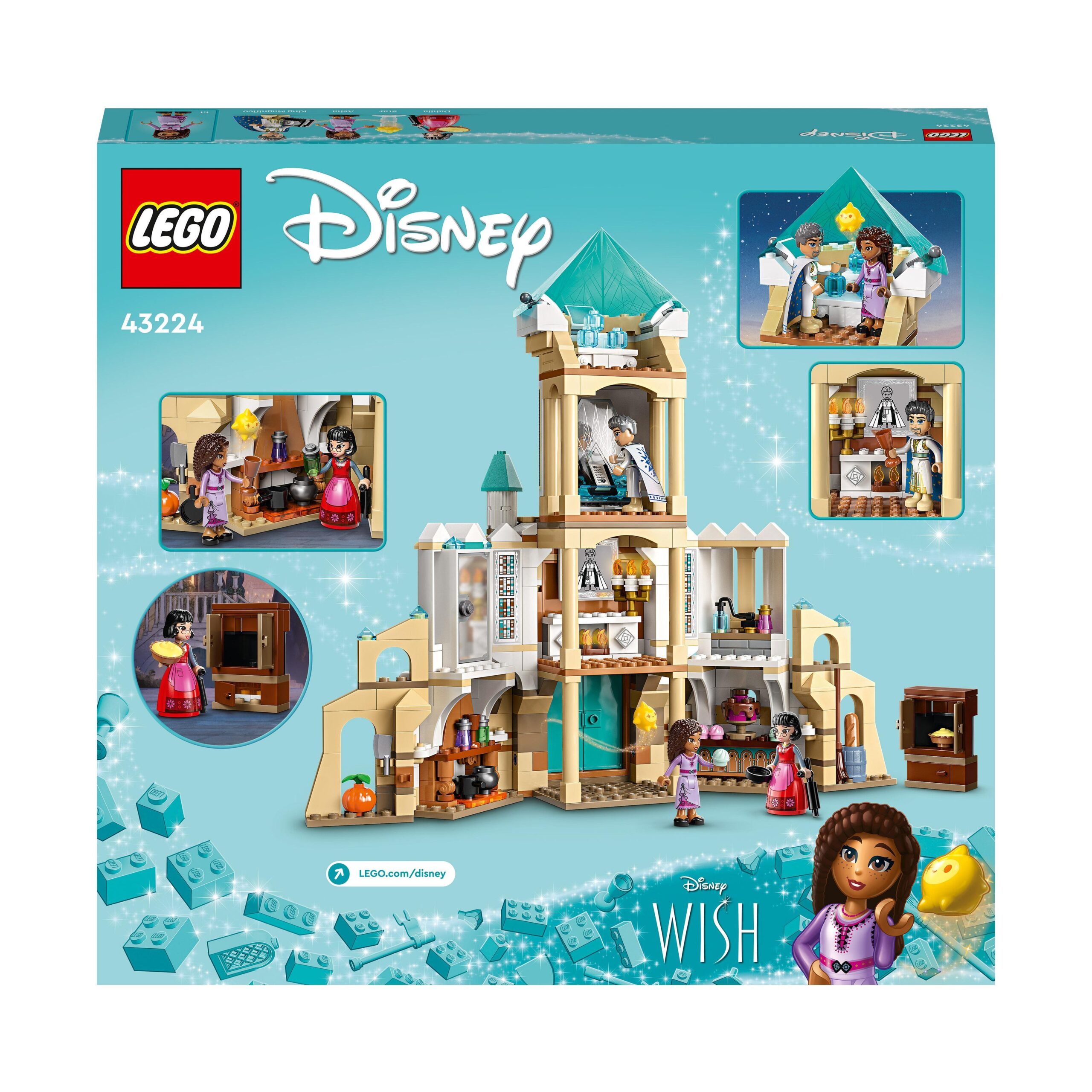 Lego disney wish 43224 il castello di re magnifico, gioco da costruire dal film wish con mini bamboline, regalo di natale - DISNEY PRINCESS, LEGO DISNEY PRINCESS