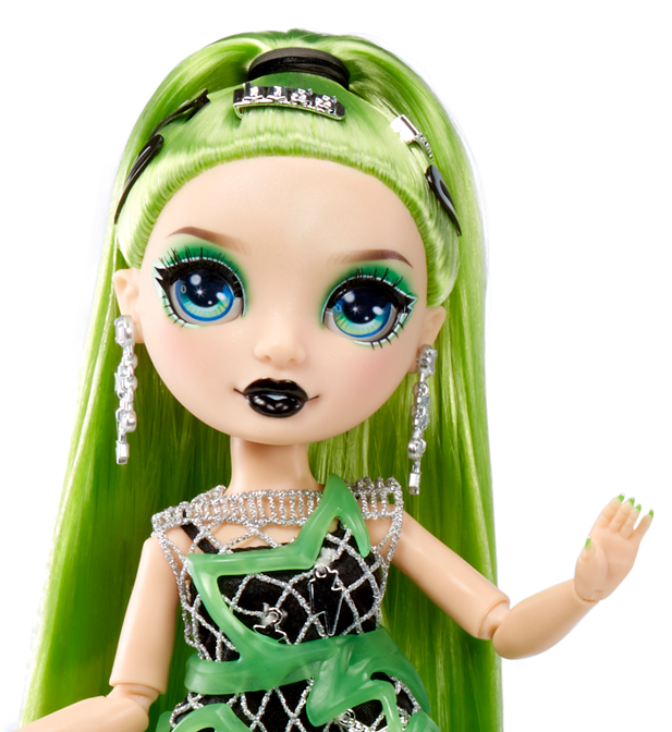 Rainbow high fantastic fashion doll - jade hunter - bambola alla moda verde e set da gioco con 2 abiti e accessori moda - Rainbow High