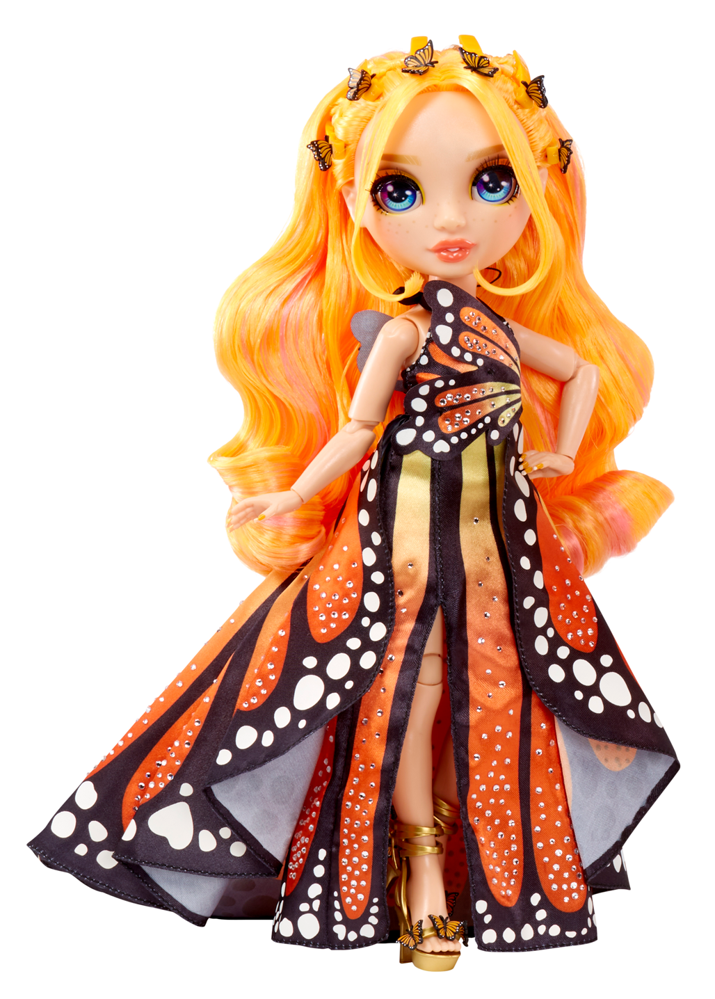 Rainbow high fantastic fashion doll - poppy rowan - bambola fashion arancione e set da gioco con 2 abiti e accessori alla moda - Rainbow High