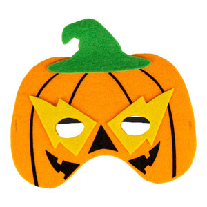 Maschera zucca bimbo in feltro  con cavallotto. distribuito da carnival toys - 