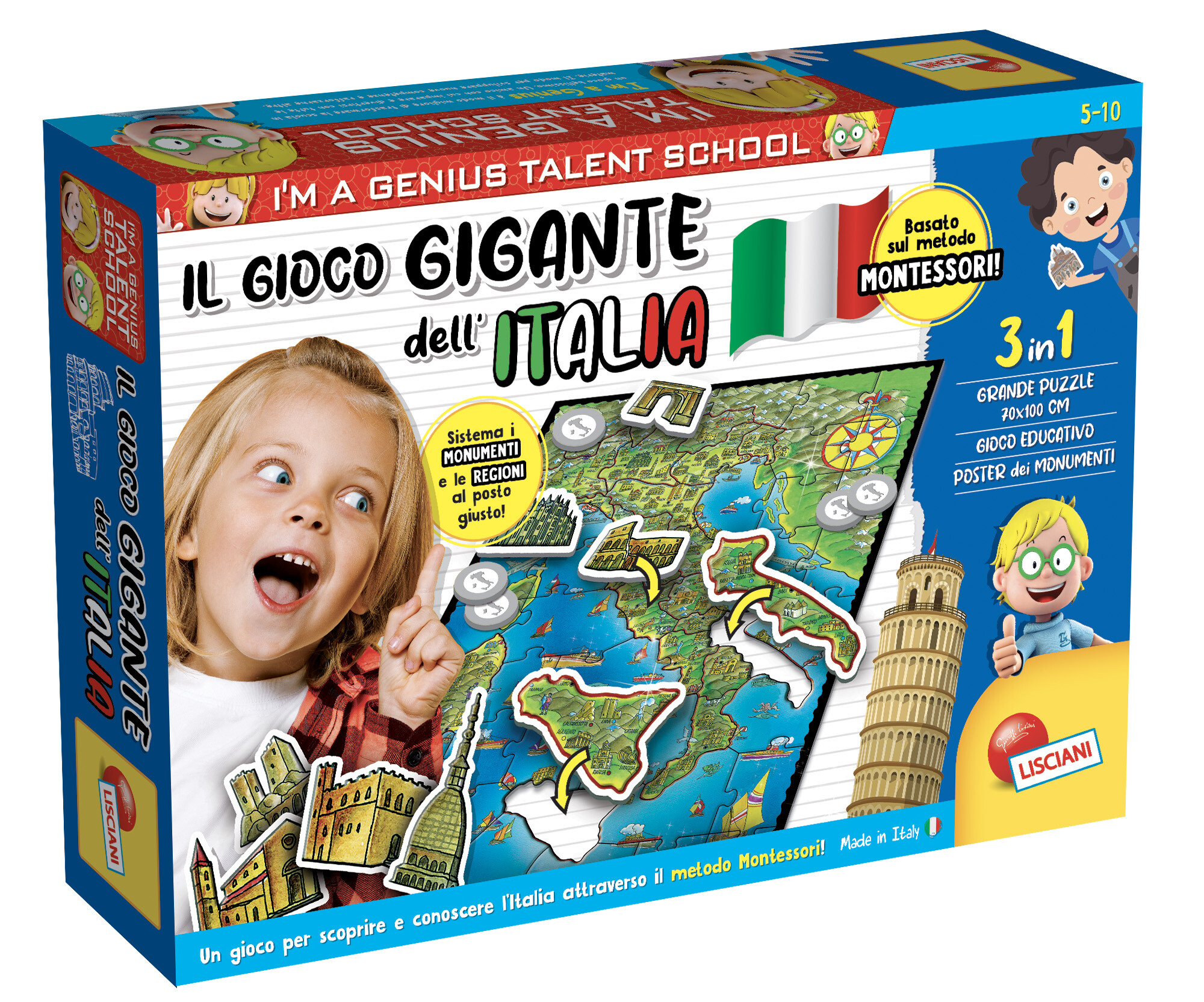 I'm a genius il gioco gigante dell'italia montessori - LISCIANI