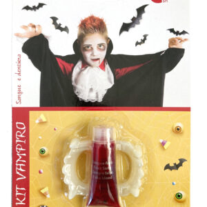 Kit make up da vampiro composto da sangue e dentiera - 