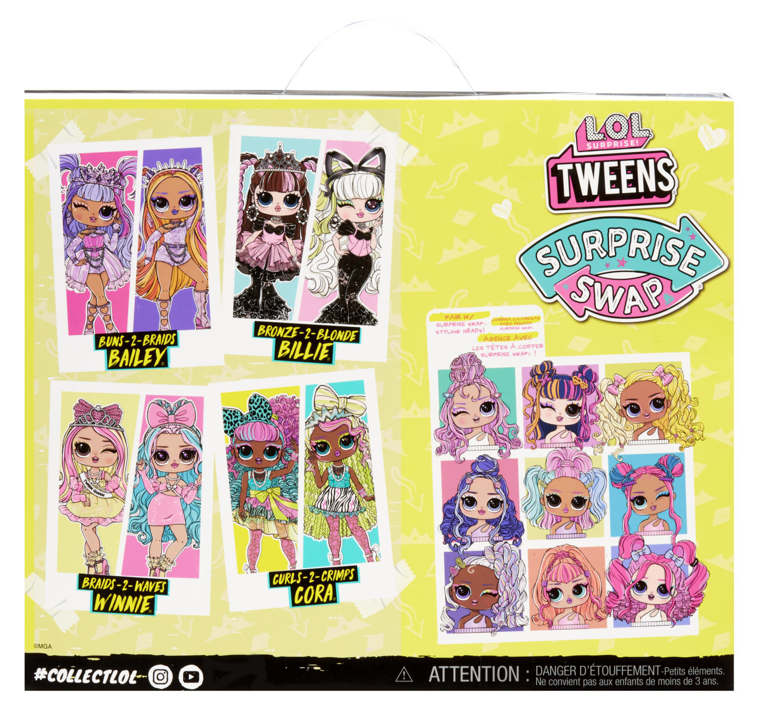 Lol. surprise tweens surprise swap series - winnie braids - bambola alla moda con oltre 20 sorprese, inclusa una testa da acconciare e abiti e accessori favolosi - LOL