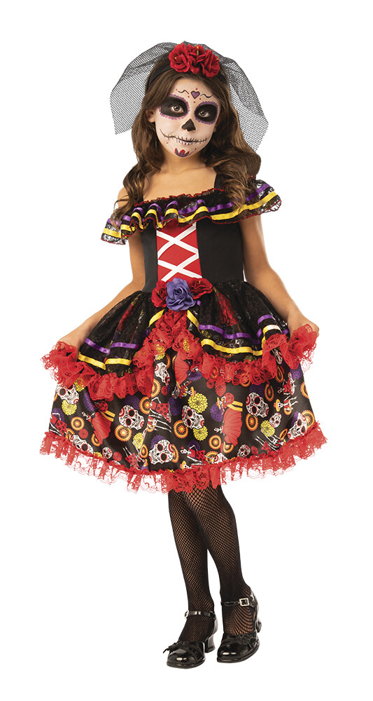 Costume halloween el dia de los muertos bambina di katrina - 