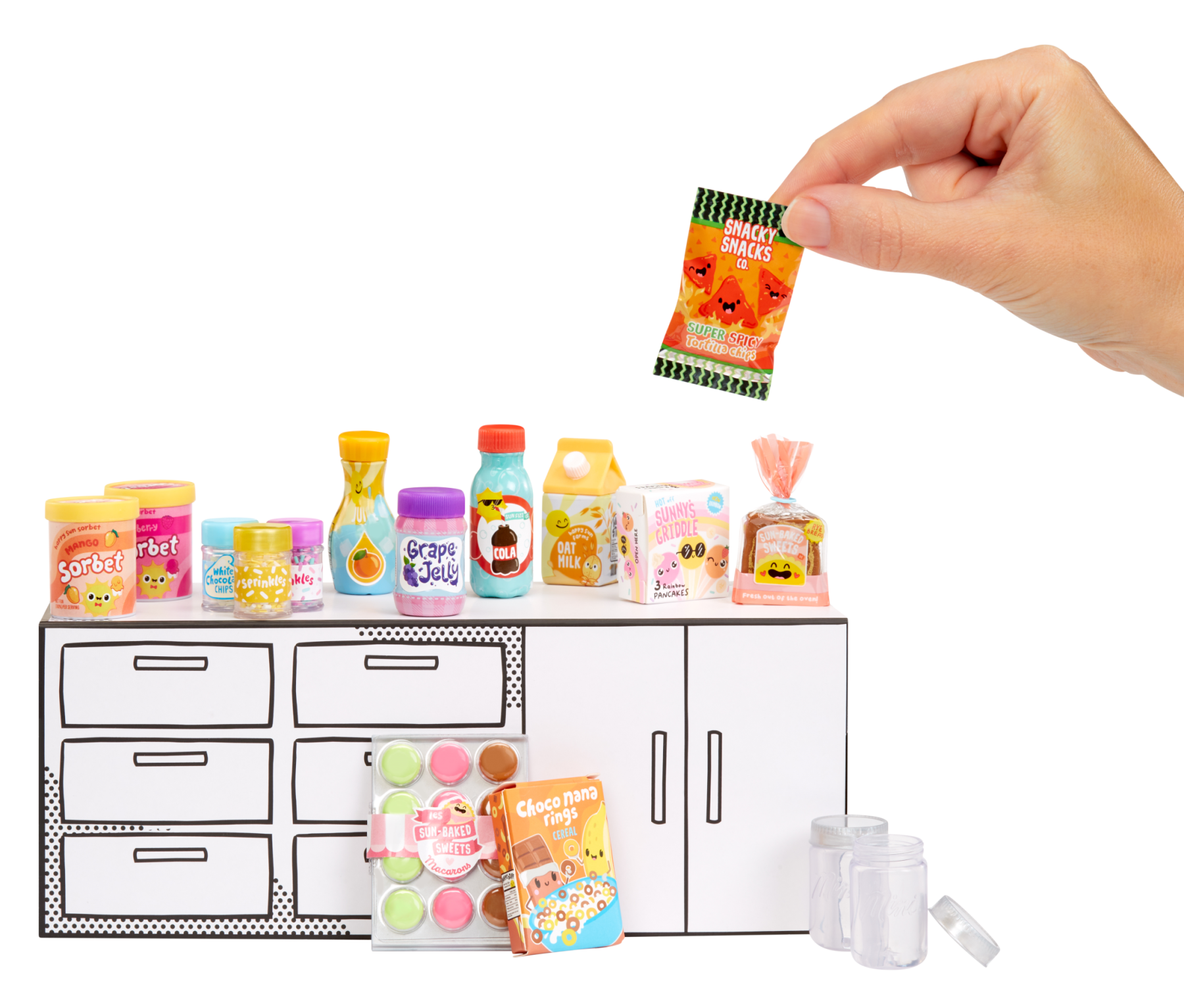 Mga's miniverse make it all you can eat – più di 100 mini ingredienti e ricette esclusive di questo playset – valigetta richiudibile - 