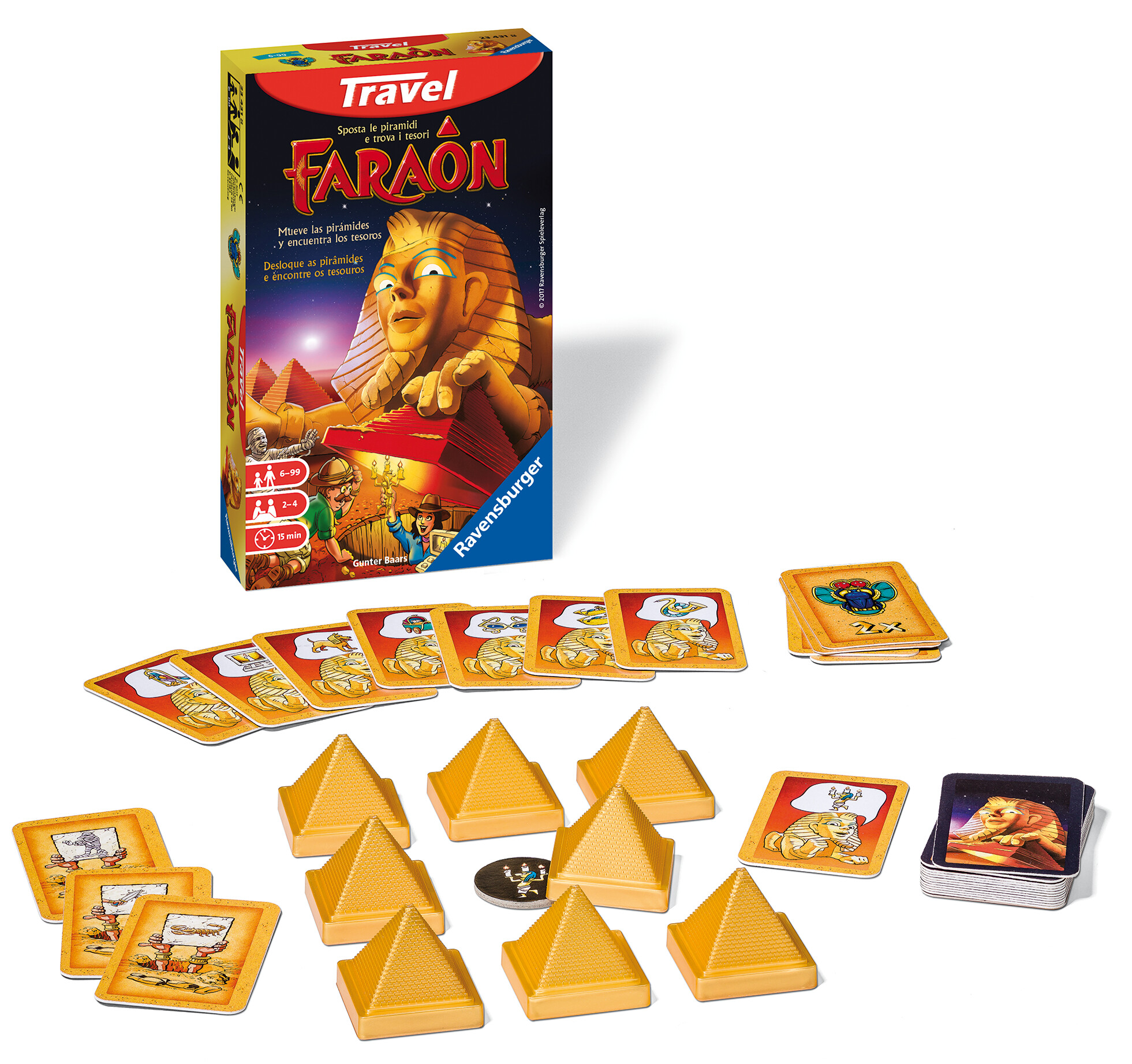 Ravensburger - faraon travel edition, gioco da tavolo tascabile, 2-4 giocatori, 6+ anni - RAVENSBURGER
