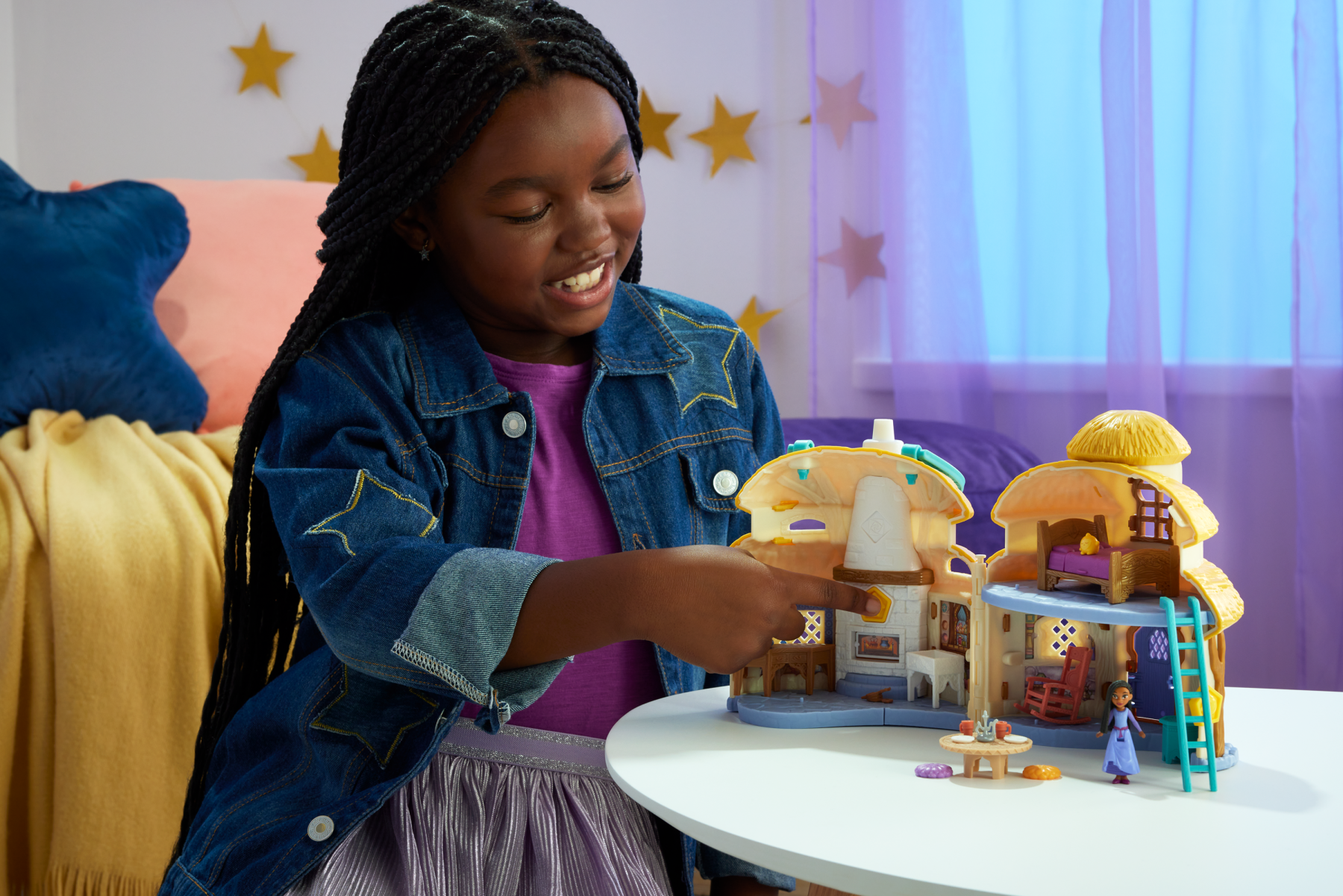 Disney wish playset portatile casa di asha di rosas, cottage a 2 piani con  mini bambola, star e accessori - Toys Center