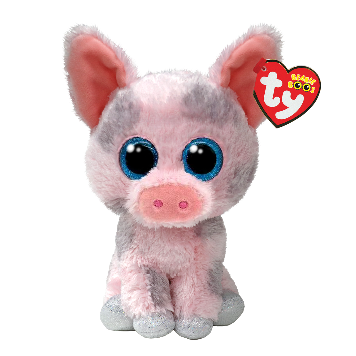 Ty – peluche – beanie boos – hambo - maialino rosa – occhi glitter – il peluche con gli occhi grandi scintillanti – 15 cm – 37318 - TY