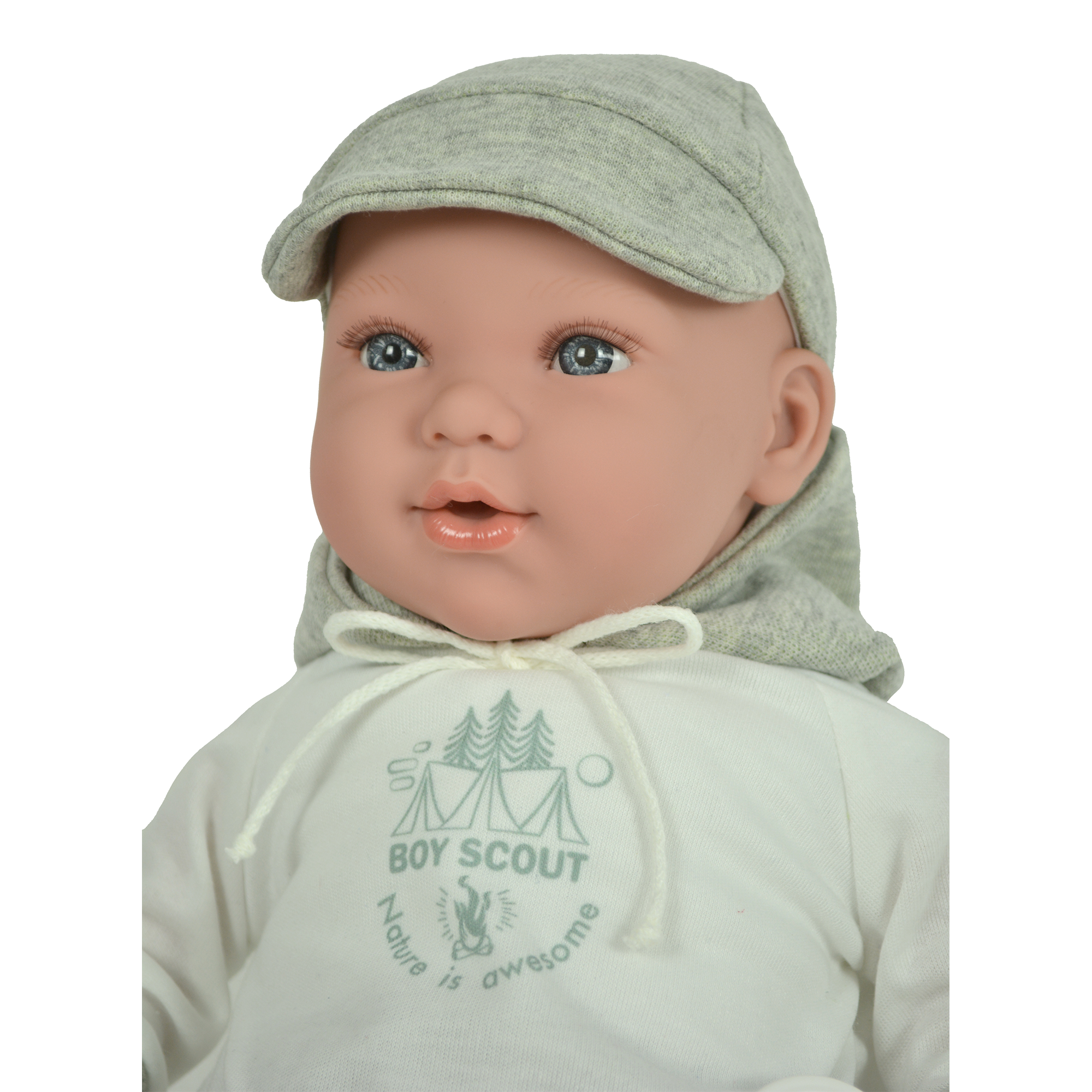 Bambola jordan - grigio - 42cm - LOVE BEBE', LOVE BEBE' PREMIUM