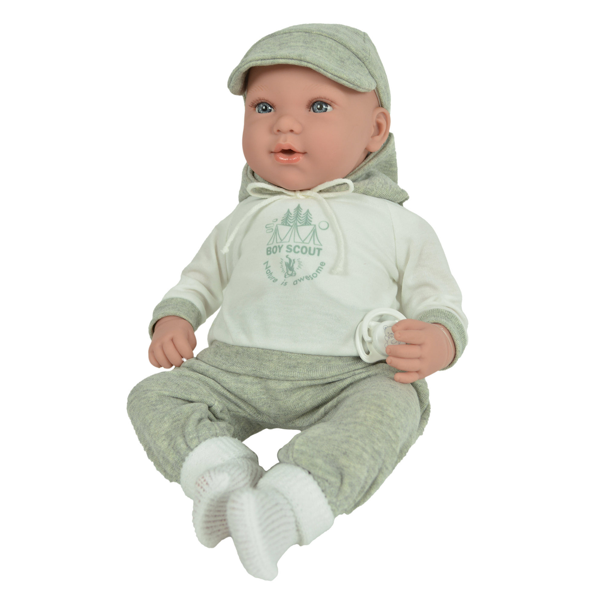 Bambola jordan - grigio - 42cm - LOVE BEBE', LOVE BEBE' PREMIUM