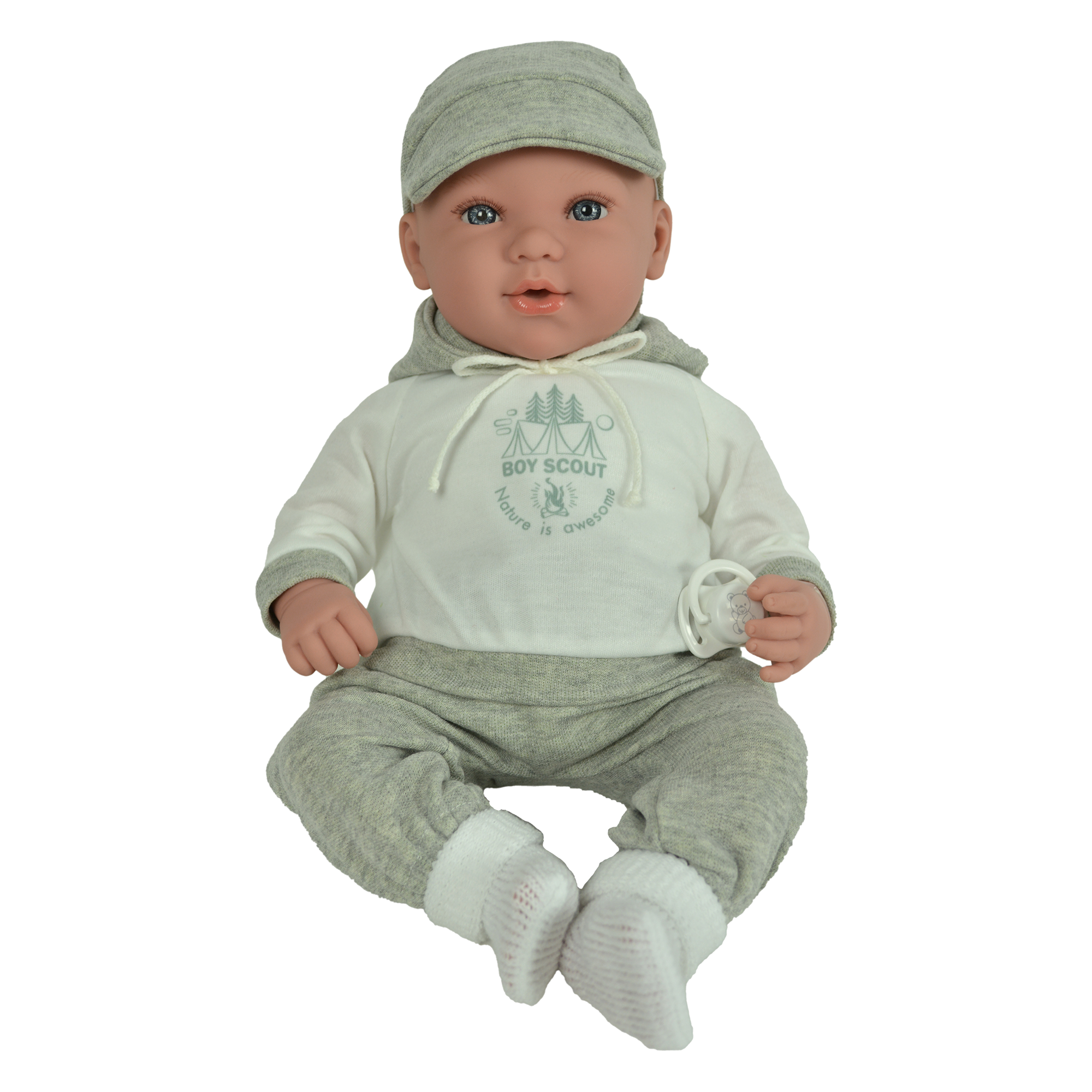 Bambola jordan - grigio - 42cm - LOVE BEBE', LOVE BEBE' PREMIUM
